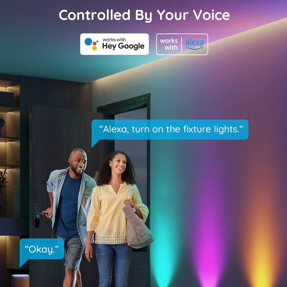 (image for) 4/6 Pack TUYA WIFI Smart Wall Lamp RGB Music Sync LED Modern Decor Downlight Simple Wall Light Work With Alexa Google Assistant